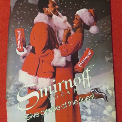 1982 Smirnoff Vodka with Woman Pulling Man's Beard