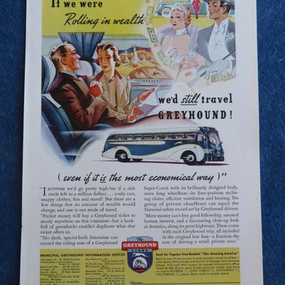 1938 Greyhound Lines with Man & Woman On The Bus