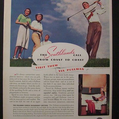 1938 Pullman Company with Man Golfing While Women Watch