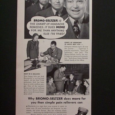 1940 Bromo Seltzer with Boxer Jack Dempsey