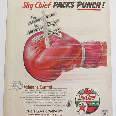 1952 Sky Chief Gasoline With Boxing Glove