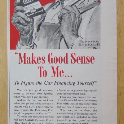 1940 General Motors Installment Plan w/Norman Rockwell