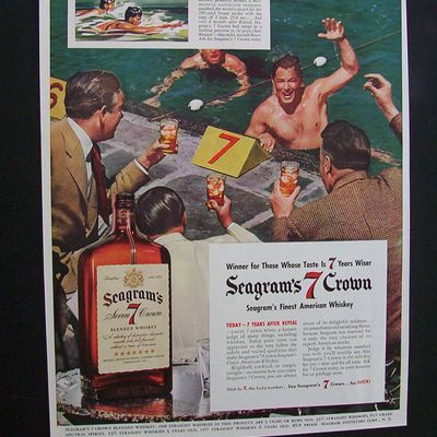 1941 Dual Ad: Seagram's 7 Crown & Mobilgas