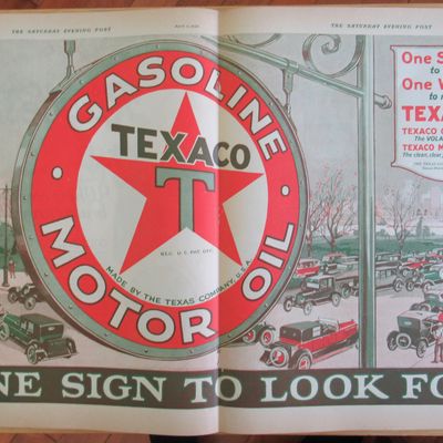 1924 Texaco with Gasoline & Motor Oil