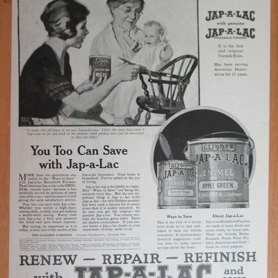 1921 Jap A Lac with Woman Painting High Chair