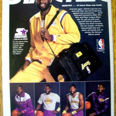 Ad: 1986 Starter Jacket with James Worthy