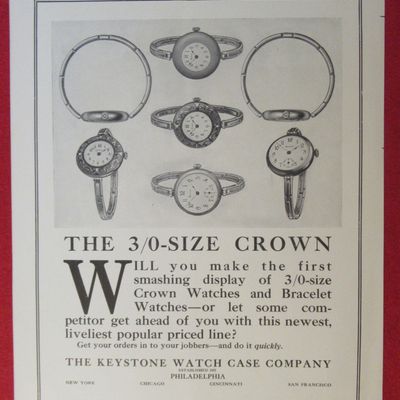 1913 Keystone Watch Case Company with Crown Watches