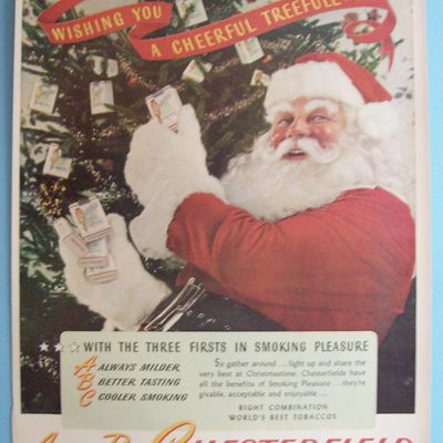 1945 Chesterfield Cigarettes with Santa Claus