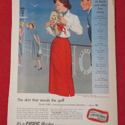 1951 Pacific Mills with Lovely Woman Wearing Red Skirt