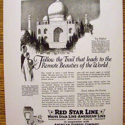 1924 Red Star Line with Taj Mahal