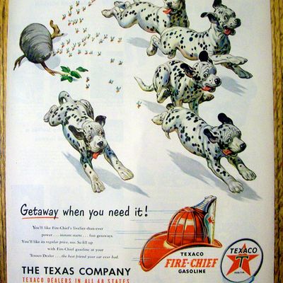 1951 Texaco Fire Chief Gasoline w/Dalmatians