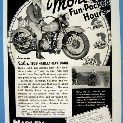 1937 Harley Davidson with the 1938 Motorcycle