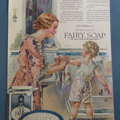 1920 Fairy Soap with Woman Washing Child's Hands
