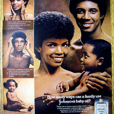 1976 Johnson's Baby Oil with Man, Woman & Child