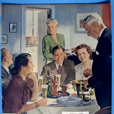 1952 Beer Belongs w/Father's Secret Recipe By Crockwell