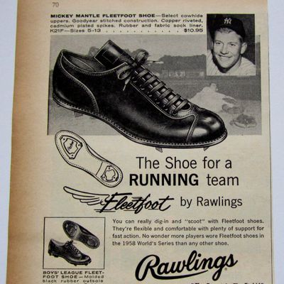 1959 Vintage Rawlings Fleetfoot W/ Mickey Mantle