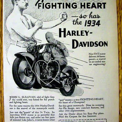 1933 Harley-Davidson Motorcycle with John L. Sullivan
