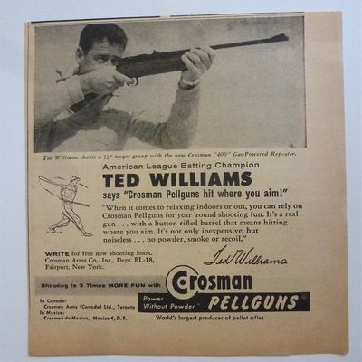 1958 Crosman Pellguns w/ Baseball's Great Ted Williams