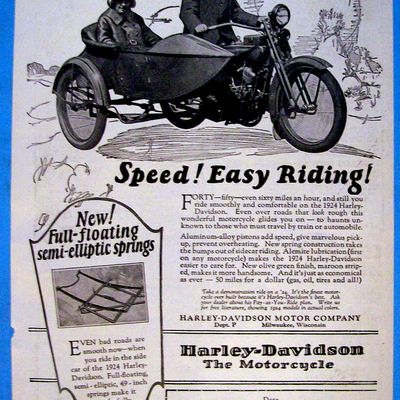 1923 Harley Davidson Motorcycle with Side Car