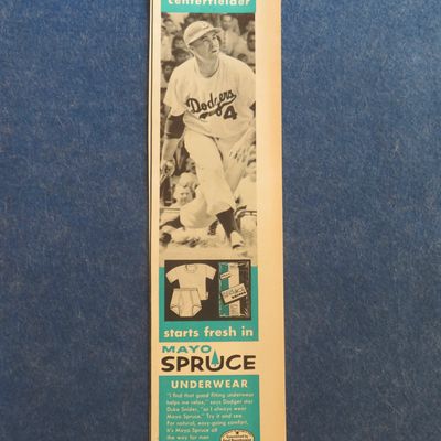 1957 Mayo Spruce Underwear with Baseball's Duke Snider
