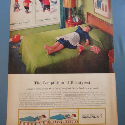 1960 Simmons Beautyrest with Woman Taking A Breather