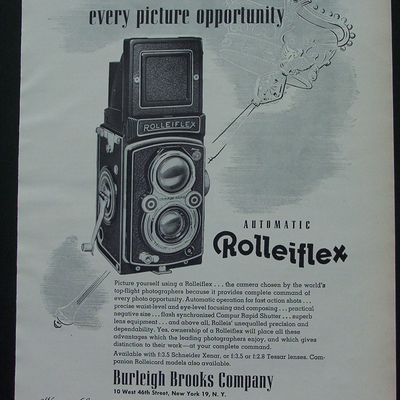 1950 Automatic Rolleiflex Camera with Picture of Camera