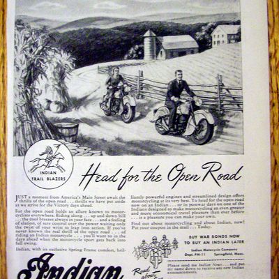 1944 Indian Motorcycle with Head For The Open Road