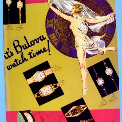 1936 Bulova Watch with Lovely Woman