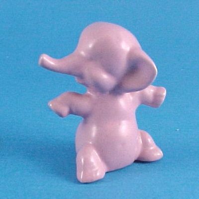 Adorable Miniature Pink Pottery Baby Elephant