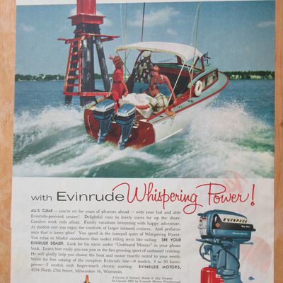 1956 Evinrude Outboard Motors with Two Couples