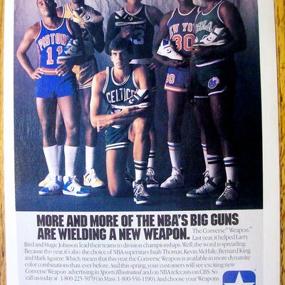 1986 Converse Shoes Ad with Larry Bird & Magic