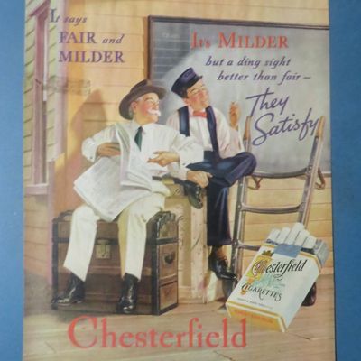 1936 Chesterfield Cigarettes with Two Men Talking