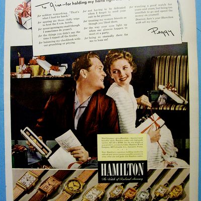 1940 Hamilton Watch with Couple Opening Gifts