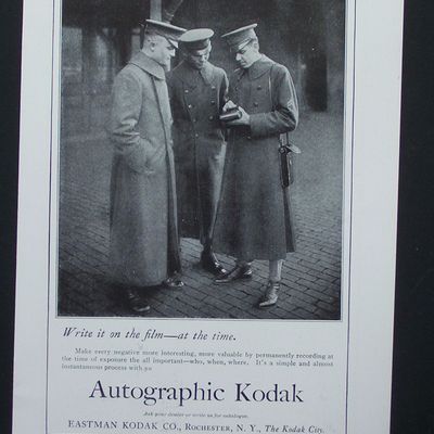 1917 Eastman Kodak Company with 3 Soldiers Standing