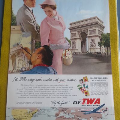 1954 Trans World Airline (TWA) with Couple in Paris