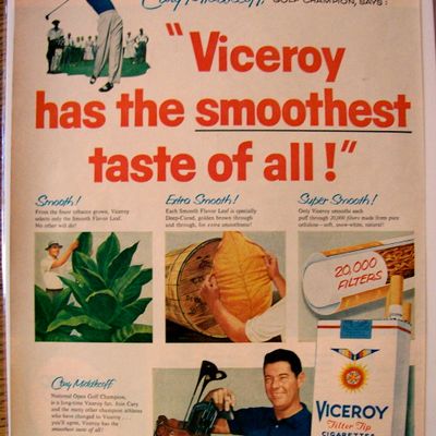 Vintage Ad: 1957 Viceroy Cigarette w/ Cary Middlecoff