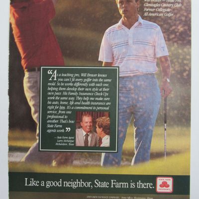 1986 State Farm Insurance with Golfer Will Brewer