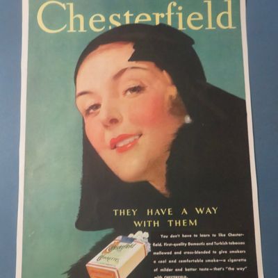 1931 Chesterfield Cigarettes with Lovely Woman Smiling