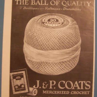 1922  J & P Coats Mercerized Crochet