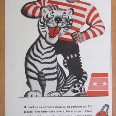 1939 Hastings Steel-Vent Piston Rings w/ Man & Tiger