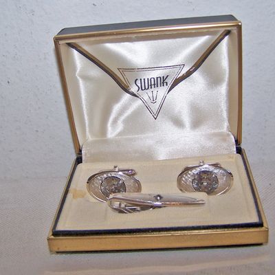 Swank Cuff Links & Tie Clip in Original Case