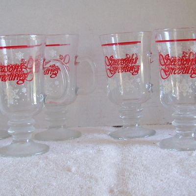 Set of 6 Season's Greetings Glasses by Libbey