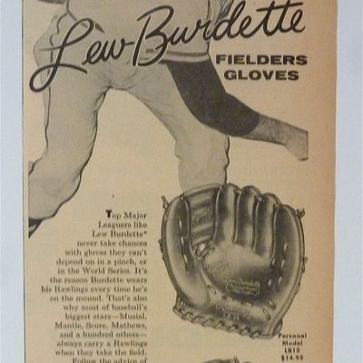1958 Rawlings Fielders Glove with Lew Burdette