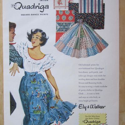 1951 Quadriga Square Dance Prints with Woman Dancing