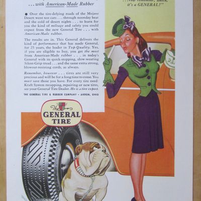1944 General Tire w/Woman Shaking Her Finger At A Dog