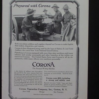 1916 Corona Typewriter Company with Soldiers
