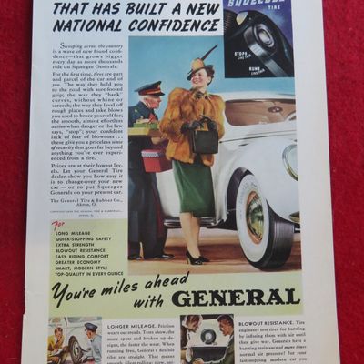 1939 General Tires with Woman Getting Out Of The Car