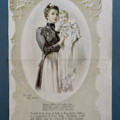 1899 Ivory Soap with Lovely Woman & Baby After Bath