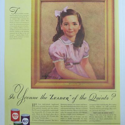 1940 Karo Syrup with Yvonne (One of Dionne Quintuplets)