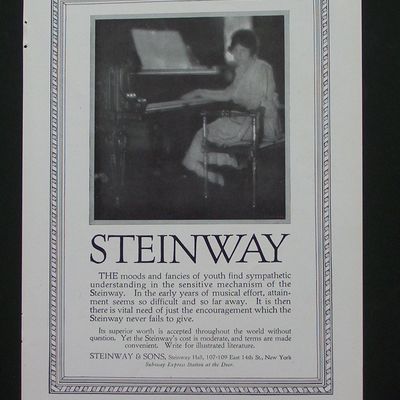 1916 Steinway Piano with Woman at the Piano